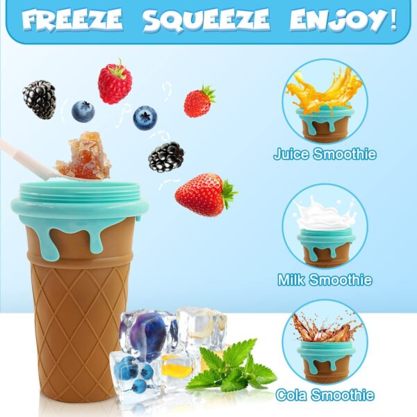 500ml Large Capacity Slushy Cup Summer Squeeze Homemade Juice Water Bottle Quick-Frozen Smoothie Sand Cup Pinch Fast Cooling Magic Ice Cream Slushy Maker Beker Kitchen Gadgets - Image 3